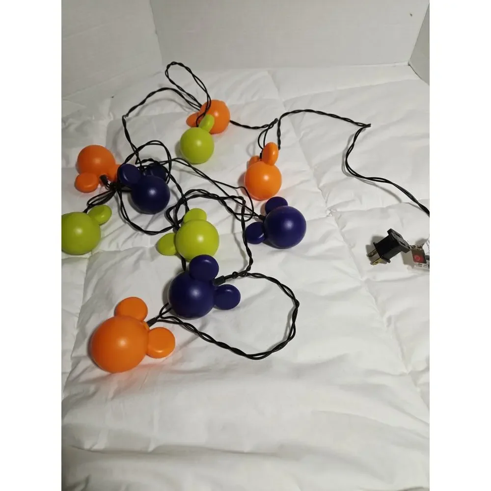 Disney Mickey Mouse Icon String Light Halloween Garland Retired Discontinued Vtg